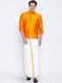 Vastramay Vastramay Men's Orange Silk Blend Ethnic Shirt