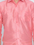 Vastramay Vastramay Men's Pink Silk Blend Ethnic Shirt