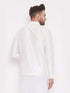 Vastramay Vastramay Men's White Silk Blend Ethnic Shirt