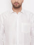 Vastramay Vastramay Men's White Silk Blend Ethnic Shirt