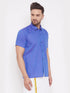 Vastramay Men's Blue Cotton Blend Ethnic Shirt