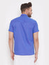 Vastramay Men's Blue Cotton Blend Ethnic Shirt