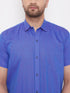 Vastramay Men's Blue Cotton Blend Ethnic Shirt