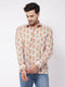 Vastramay Men's Multicolor-Base-Beige Ethnic Shirt