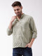 Vastramay Men's Beige Silk Blend Ethnic Shirt