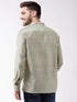 Vastramay Men's Beige Silk Blend Ethnic Shirt