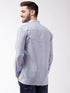 Vastramay Men's Lavender Blue Silk Blend Ethnic Shirt