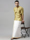 Vastramay Men's Yellow Shirt And Mundu Set