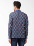 Vastramay Men's Multicolour-Base-Grey Cotton Blend Ethnic Shirt