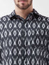 Vastramay Men's Black Cotton Blend Ethnic Shirt
