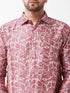 Vastramay Men's Multicolour-Base-Pink Silk Blend Ethnic Shirt