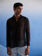 Vastramay Men's Black Georgette Shirt