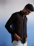 Vastramay Men's Black Georgette Shirt