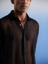 Vastramay Men's Black Georgette Shirt
