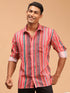Vastramay Men's Multi-Color Striped Embellished Shirt