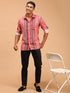 Vastramay Men's Multi-Color Striped Embellished Shirt