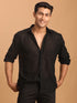 Vastramay Men's Black Fancy Sequined Shirt