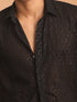 Vastramay Men's Black Fancy Sequined Shirt