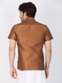 Vastramay Men's Brown Silk Blend Ethnic Shirt
