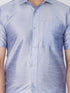 Vastramay Vastramay Men's Lavender Silk Blend Ethnic Shirt