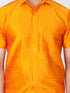 Vastramay Vastramay Men's Orange Silk Blend Ethnic Shirt