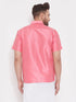 Vastramay Vastramay Men's Pink Silk Blend Ethnic Shirt