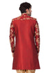 Vastramay Men's Maroon Silk Blend Sherwani Only Top