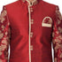 Vastramay Men's Maroon Silk Blend Sherwani Only Top