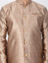 VASTRAMAY Men's Gold Cotton Silk Blend Sherwani Set