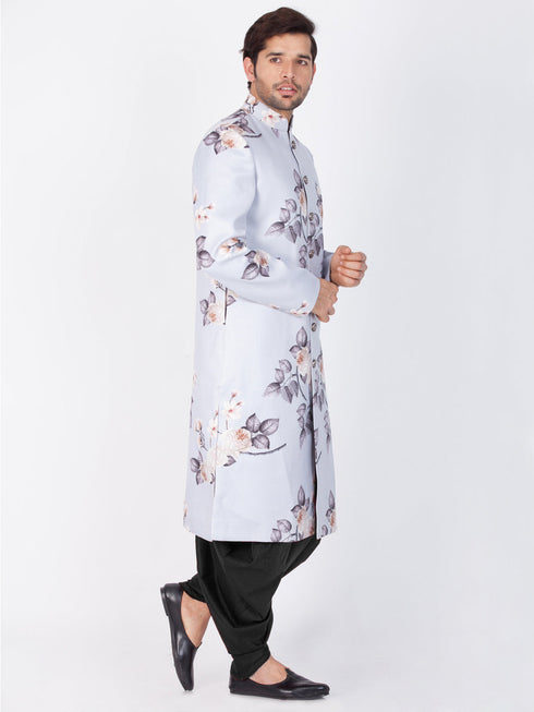 VASTRAMAY Men's Multicolor Cotton Blend Sherwani Set