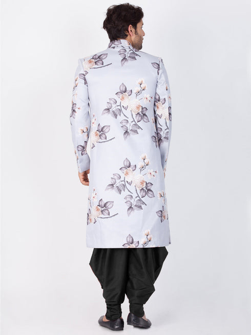 VASTRAMAY Men's Multicolor Cotton Blend Sherwani Set