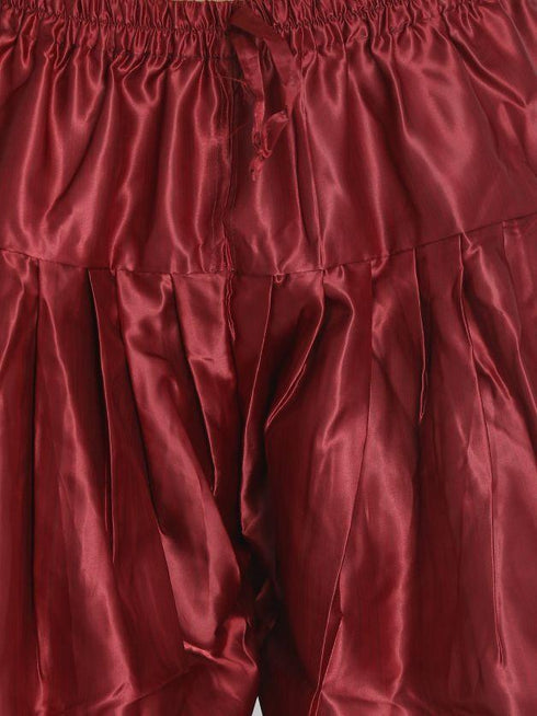 Vastramay Men's Pink Cotton Satin Blend Sherwani Set