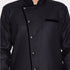 Vastramay Men's Black Cotton Blend Sherwani Only Top
