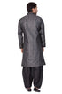 Vastramay Silk Blend Grey Baap Beta Sherwani Set