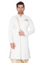 Vastramay Men's White Cotton Blend Sherwani Only Top