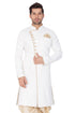 Vastramay Men's White Cotton Blend Sherwani Only Top