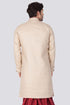Vastramay Men's Beige Cotton Blend Sherwani Only Top