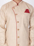 Vastramay Men's Beige Cotton Blend Sherwani Only Top