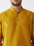 Vastramay Men's Mustard Curved Kurta Dhoti Set