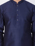 Vastramay Vastramay Men's Blue Silk Blend Curved Kurta Dhoti Set