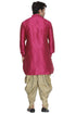 Vastramay Men's Pink color Cotton Silk Blend Kurta and Dhoti Pant Set