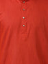 Vastramay Men's Red Cotton Blend Kurta and Dhoti Pant Set