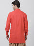 Vastramay Men's Orange Cotton Blend Kurta