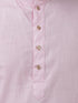 Vastramay Men's Pink Cotton Linen Blend Kurta