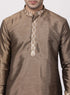 Vastramay Men's Gold Silk Blend Kurta