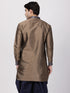 Vastramay Vastramay Men's Bronze And Navy Blue Silk Blend Kurta