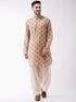 Vastramay Men's Multicolor-Base-Beige And Cream Muslin Cotton Kurta and Patiala Set