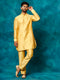 Vastramay Men's Mustard Viscose Kurta Pyjama Set