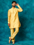 Vastramay Men's Mustard Viscose Kurta Pyjama Set