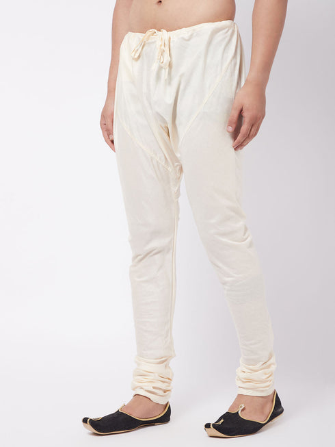 Vastramay Men's Cream Viscose Pyjama